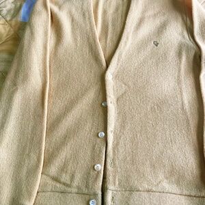 Vintage Christian Dior Yellow Medium Cardigan